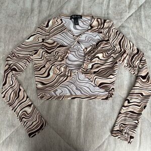 Urban Planet Swirl Longsleeve Crop Top